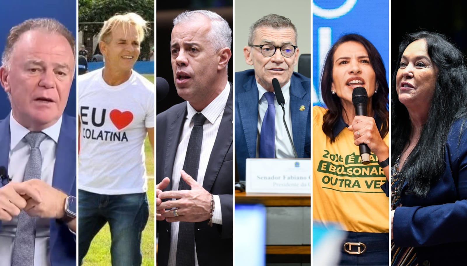 Renato Casagrande (PSB) aparece na liderança com 28% no cenário consolidado Montagem: Reprodução/JR Entrevista; Reprodução/Facebook @sergiomeneguellioficial – 08.02.2025; Kayo Magalhães/Câmara dos Deputados – 17.06.2026; Carolina Curi/Agência Senado – 01.09.2026; Reprodução/Facebook @magdasantos.malta – 01.08.2026; Roque de Sá/Agência Senado - 21.12.2022