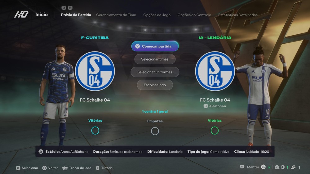 Mantenha o Schalke na elite do futebol alemão e faça ele voltar as competições europeias no EA FC 27 — Foto: Reprodução/Filipe Curitiba