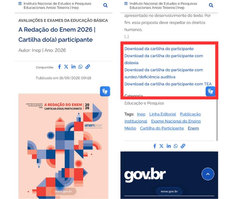 Enem 2026: Veja como baixar a Cartilha da Redação pelo celular