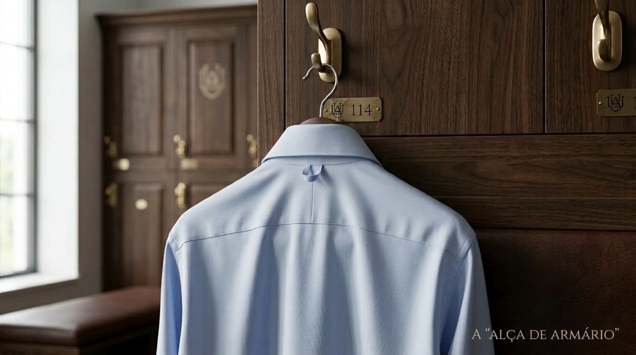 Para que serve a alça de tecido costurada nas costas de algumas camisas sociais e por que fábricas americanas a colocaram lá nos anos 1960