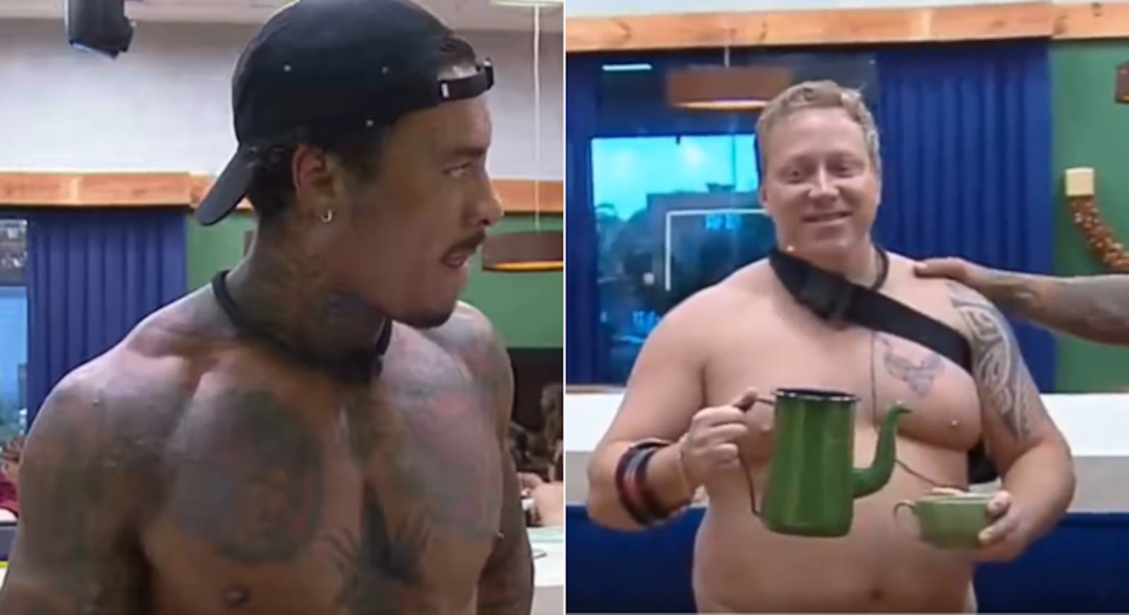 Murilo chamou a atenção do amigo e fez a galera gargalhar Reprodução/RecordPlus