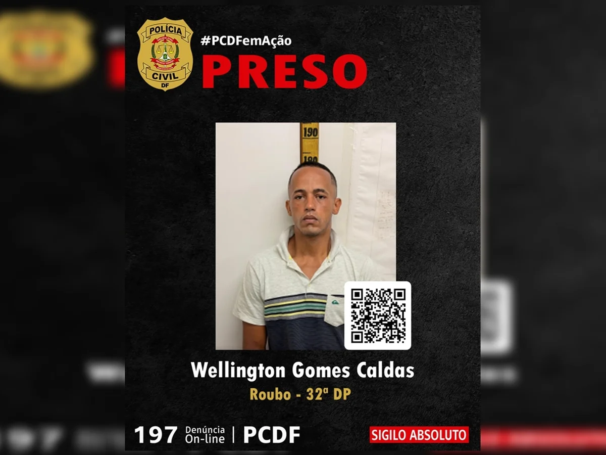 Homem que cometeu ao menos 45 roubos contra pedestres é preso no DF