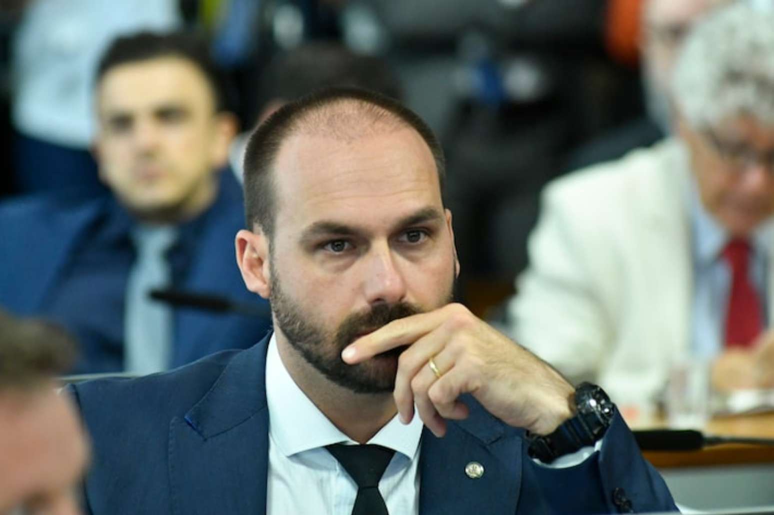 Eduardo Bolsonaro, ex-deputado federal, vive nos Estados Unidos desde 2025.