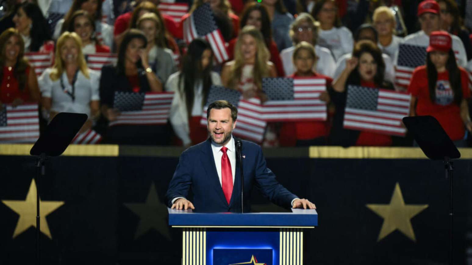 Vice-presidente de Estados Unidos, JD Vance, chamou os democratas de "partido do &oacute;dio", durante conven&ccedil;&atilde;o do Partido Republicano em Dallas. (10/09/2026)