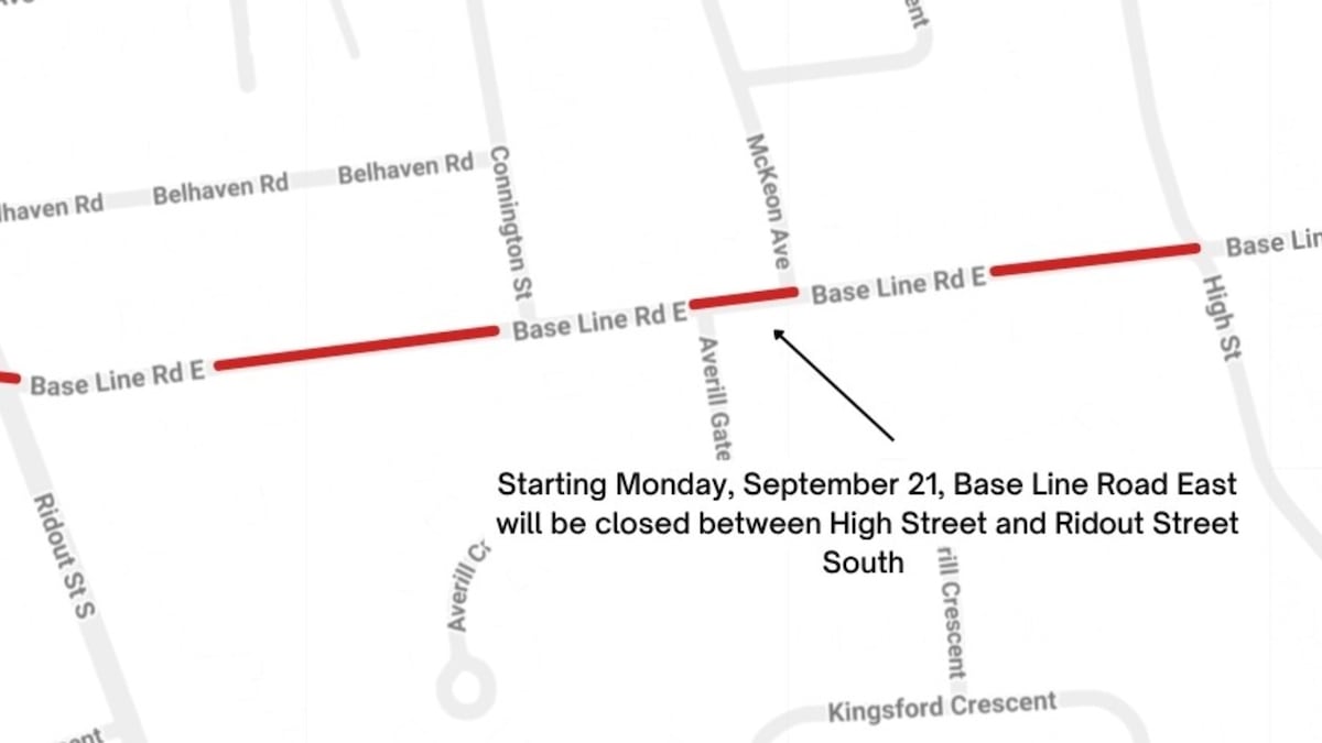 Base Line Road East to close for underground servicing work