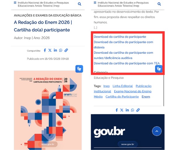 Enem 2026: Veja como baixar a Cartilha da Redação pelo celular