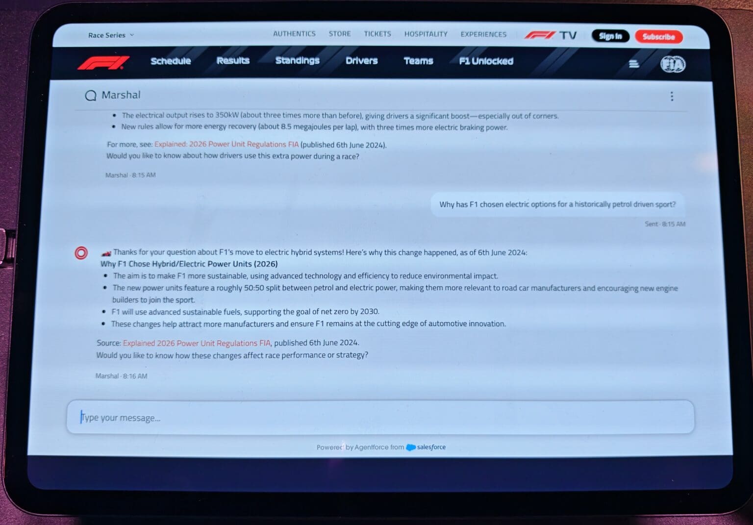 Conversamos com o novo chatbot de F1 da IA, o Marshal