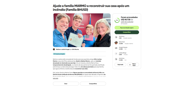 Ex-galã da Globo desabafa sobre incêndio que destruiu casa nos EUA e enaltece ajuda de amigos: 'Não temos onde ficar'