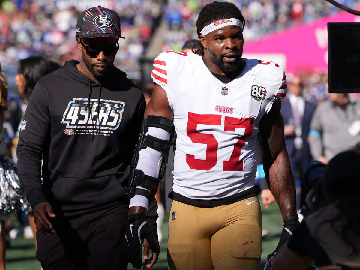 Dre Greenlaw dos 49ers suspenso após cabeçada que deixa o adversário sangrando