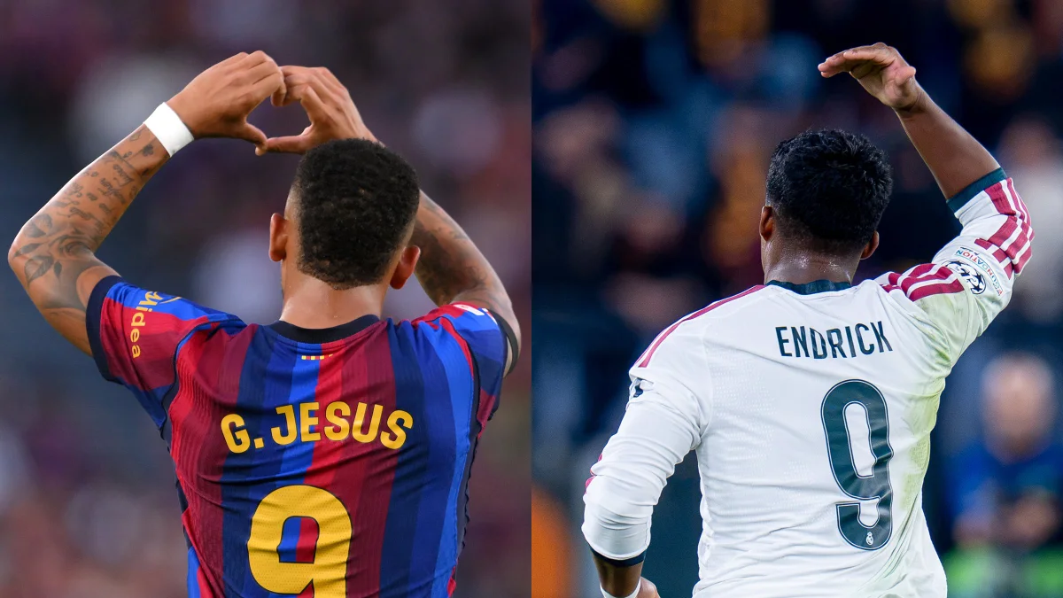 Camisas nove de Barcelona e Real, Jesus e Endrick são crias do Palmeiras