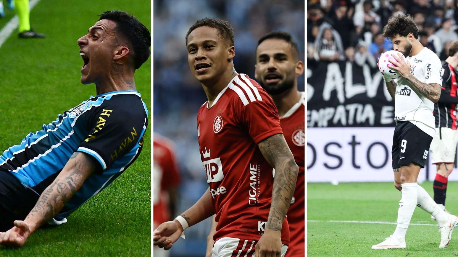 Gr&ecirc;mio, Inter e Corinthians travam disputa contra o rebaixamento.