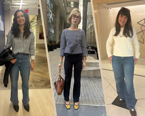 a composite image of three people in fall outfits