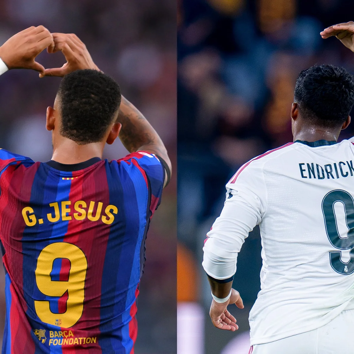 Camisas nove de Barcelona e Real, Jesus e Endrick são crias do Palmeiras