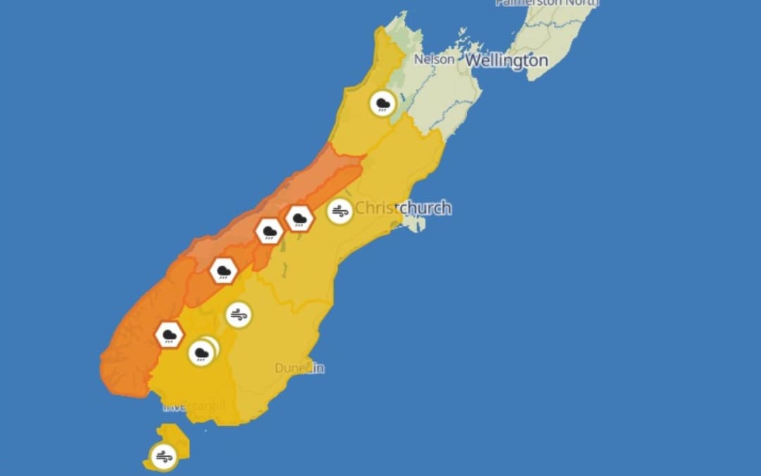 MetService has issued a range of weather warnings across the South Island for Labour Day.