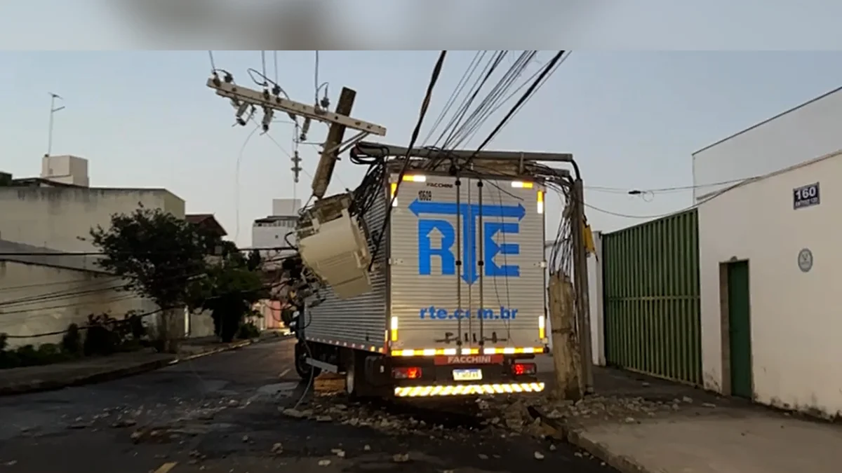 MG: caminhão acerta poste, atinge enxame de abelhas e 3 homens ficam presos