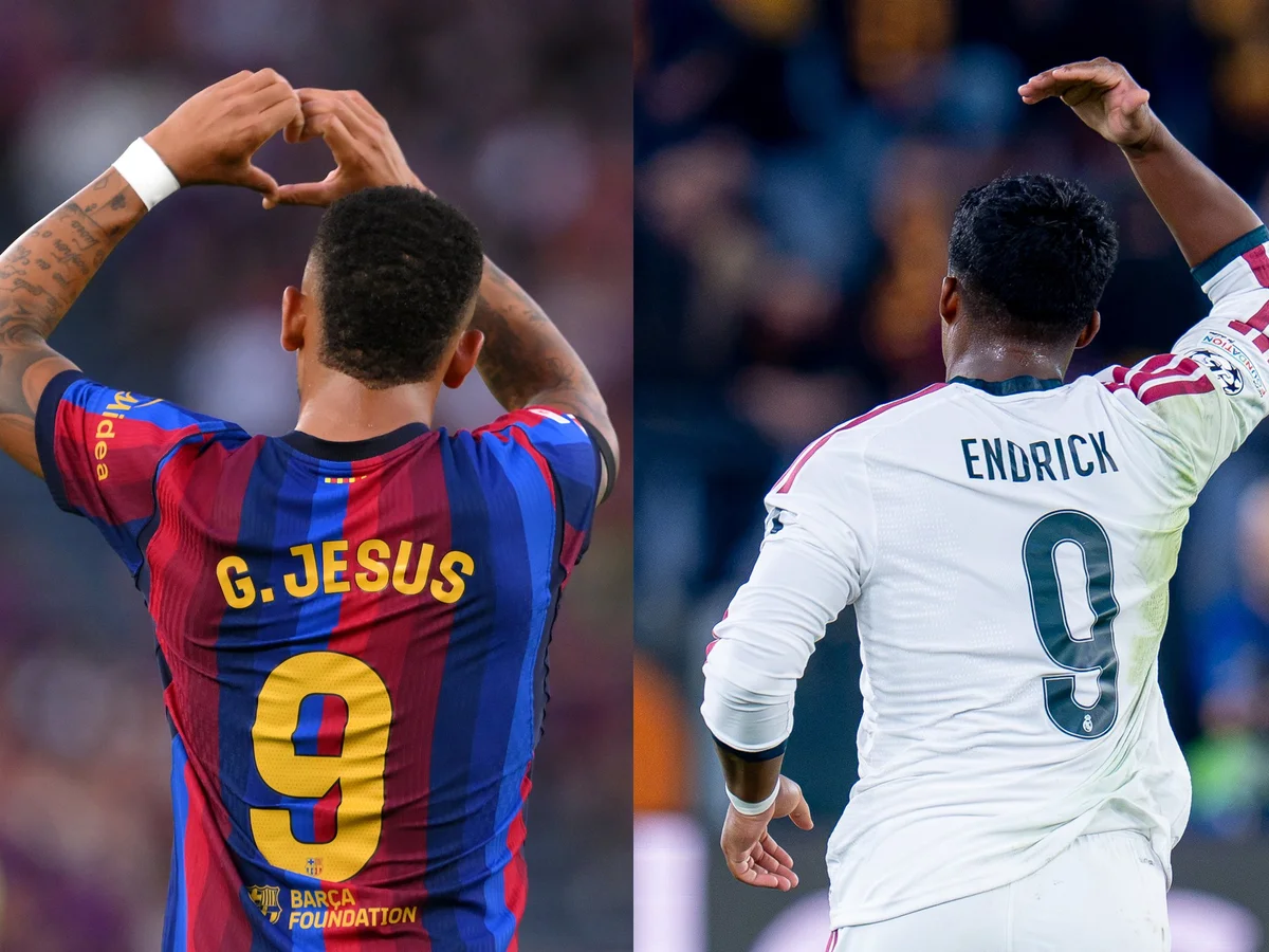 Camisas nove de Barcelona e Real, Jesus e Endrick são crias do Palmeiras