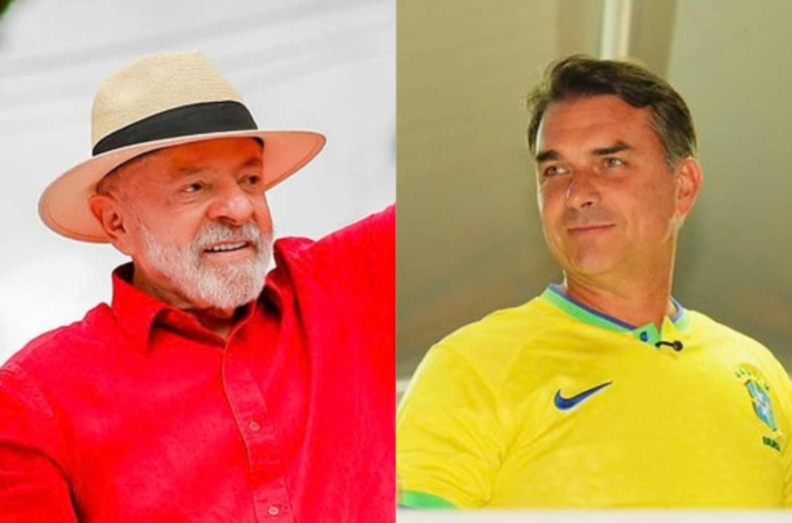 O presidente Luiz In&aacute;cio Lula da Silva e o senador Fl&aacute;vio Bolsonaro