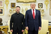 Presidente da Ucrânia Volodymyr Zelensky e presidente dos EUA Donald Trump