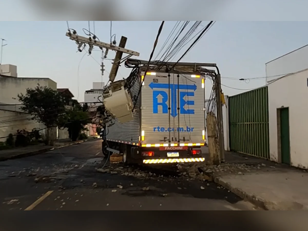 MG: caminhão acerta poste, atinge enxame de abelhas e 3 homens ficam presos