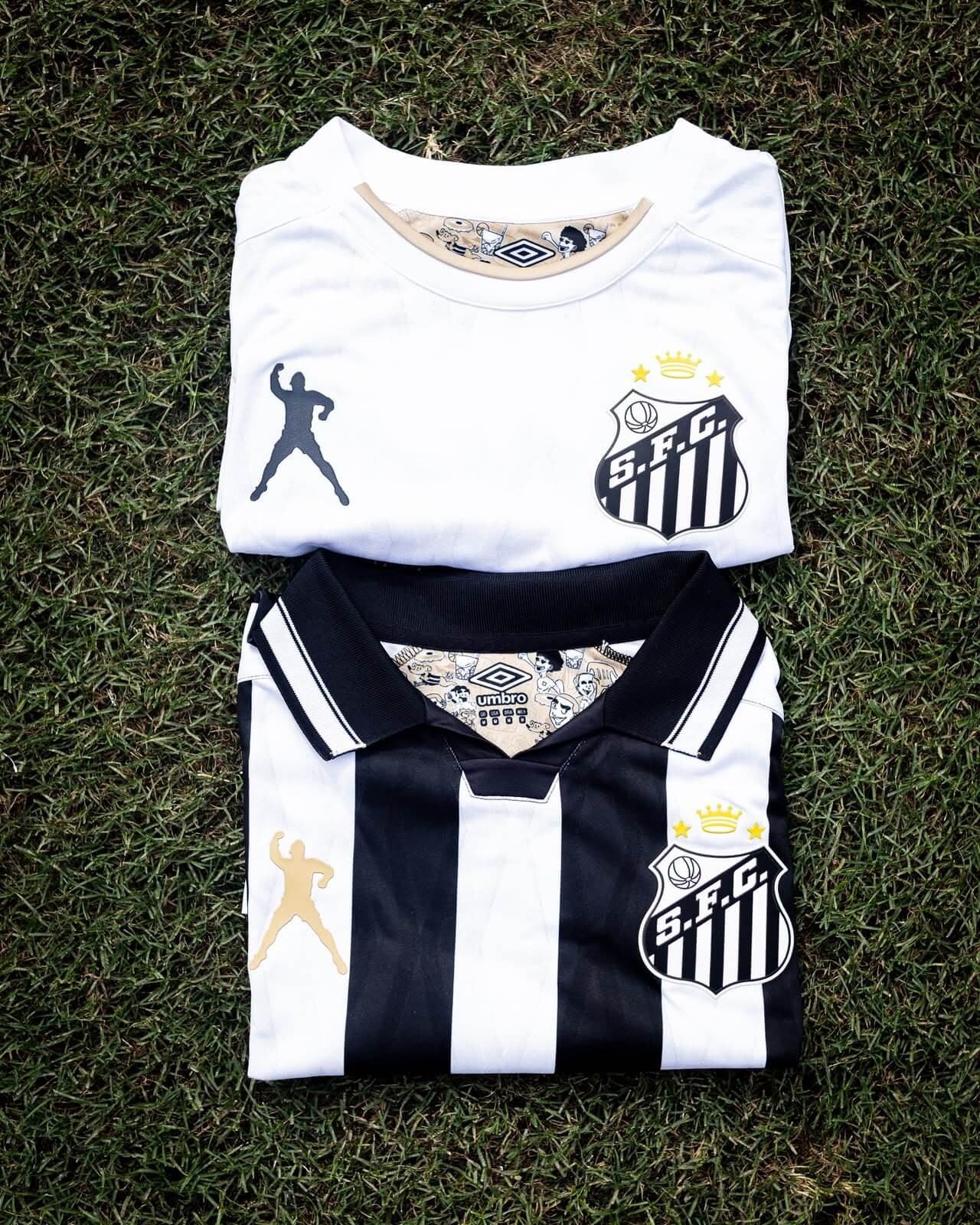 Santos faz parceria com pai de Neymar e lança camisa em homenagem a Pelé; veja fotos