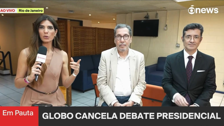 Câmera de Sadi tomba ao vivo na GloboNews em meio a caos de cancelamento do debate