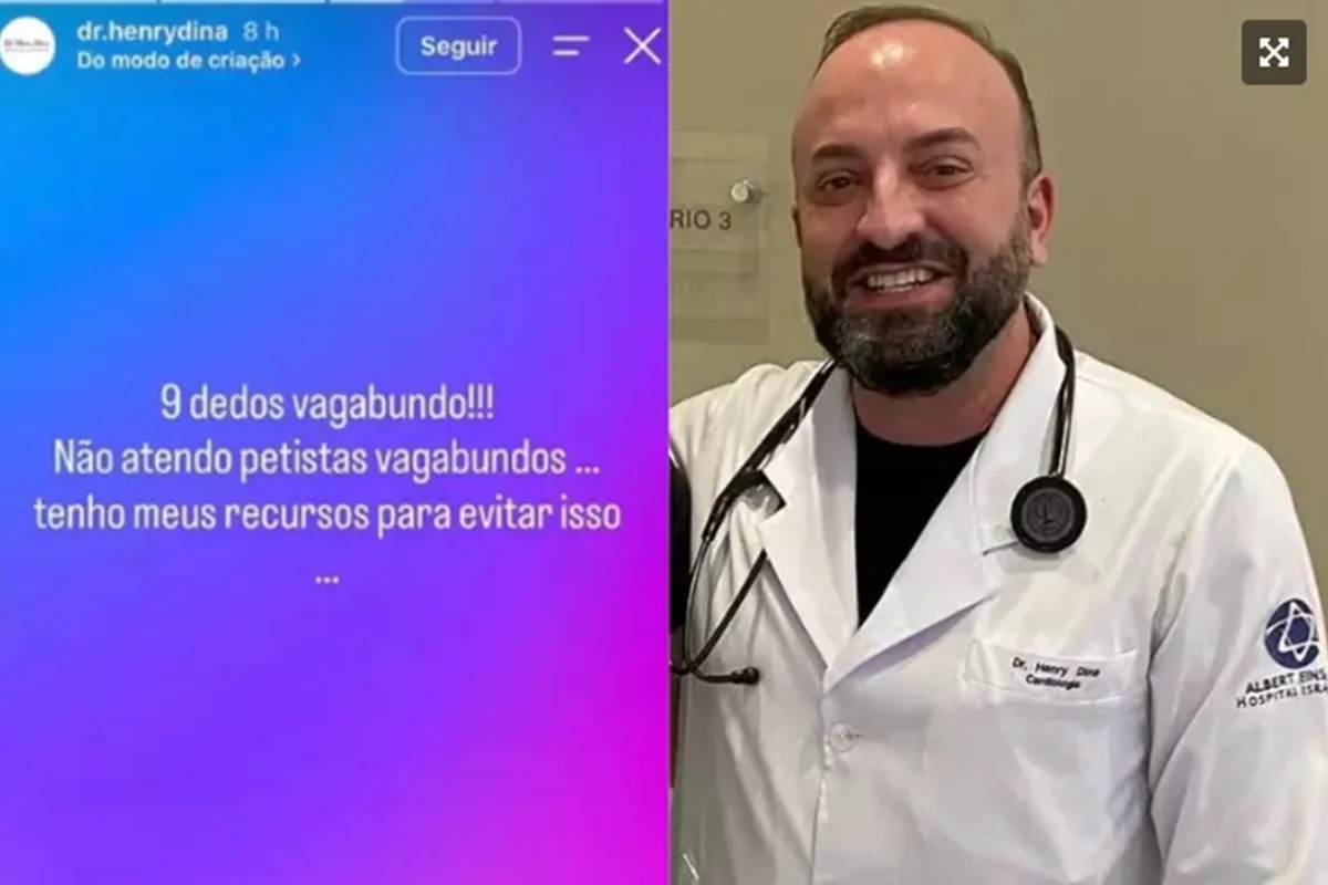 Médico do Einstein ataca eleitores de Lula: “Não atendo petista vagabundo”