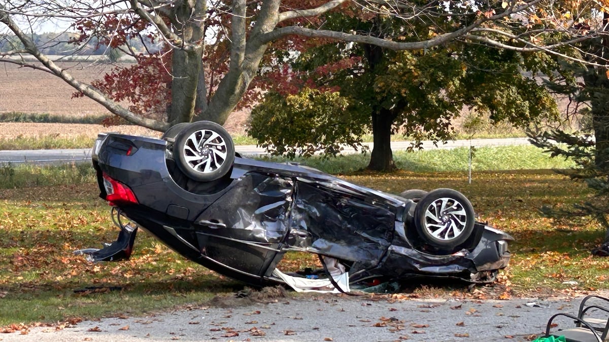 Vehicle ends up on its roof following multi-car crash in London