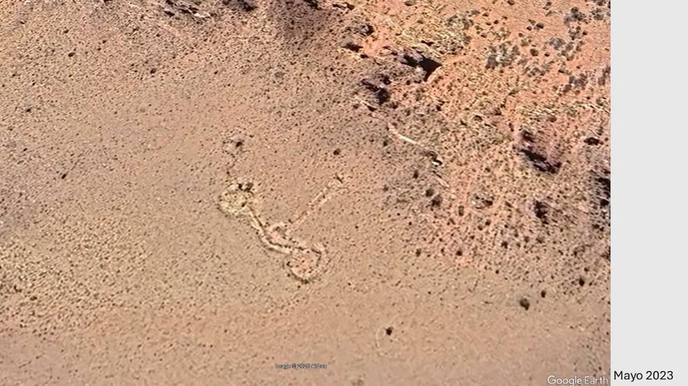 Possível "geoglifo" localizado no Google Earth — Foto: Reprodução/El País