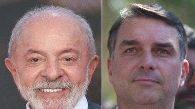 Brazilian President Luiz Inacio Lula da Silva and Brazilian presidential candidate Flavio Bolsonaro of the Liberal Party (PL) (Reuters)