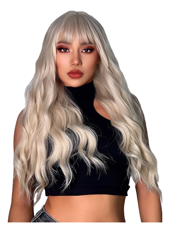 Peruca Longa Lace Ondulada Loira Cacalee 1