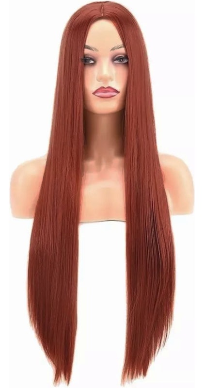 Peruca Ruiva Cabelo Longo Liso Orgânico Cacalee 1